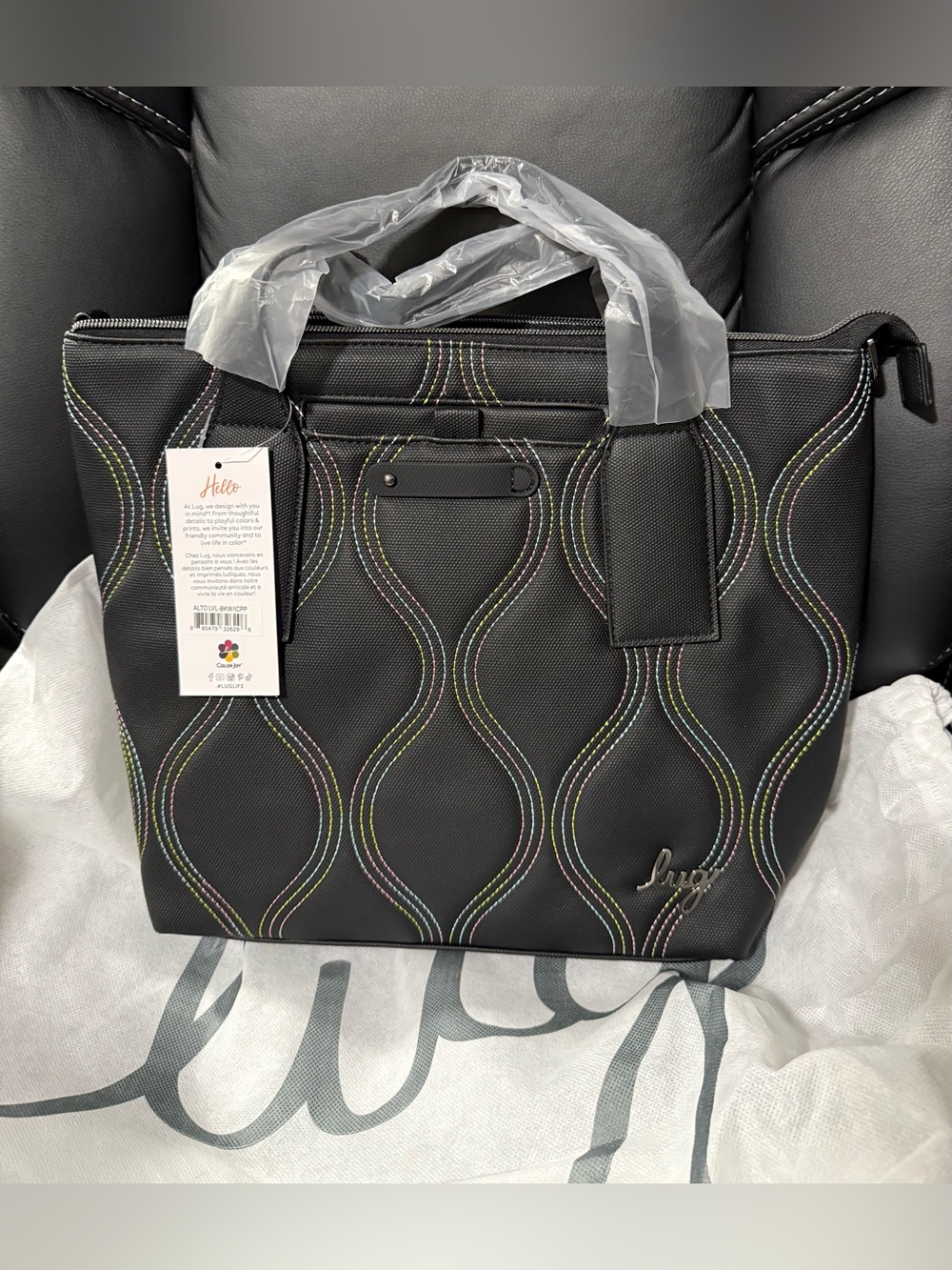 Lug Alto Matte Luce Black with Ice Pop Stitching NWT